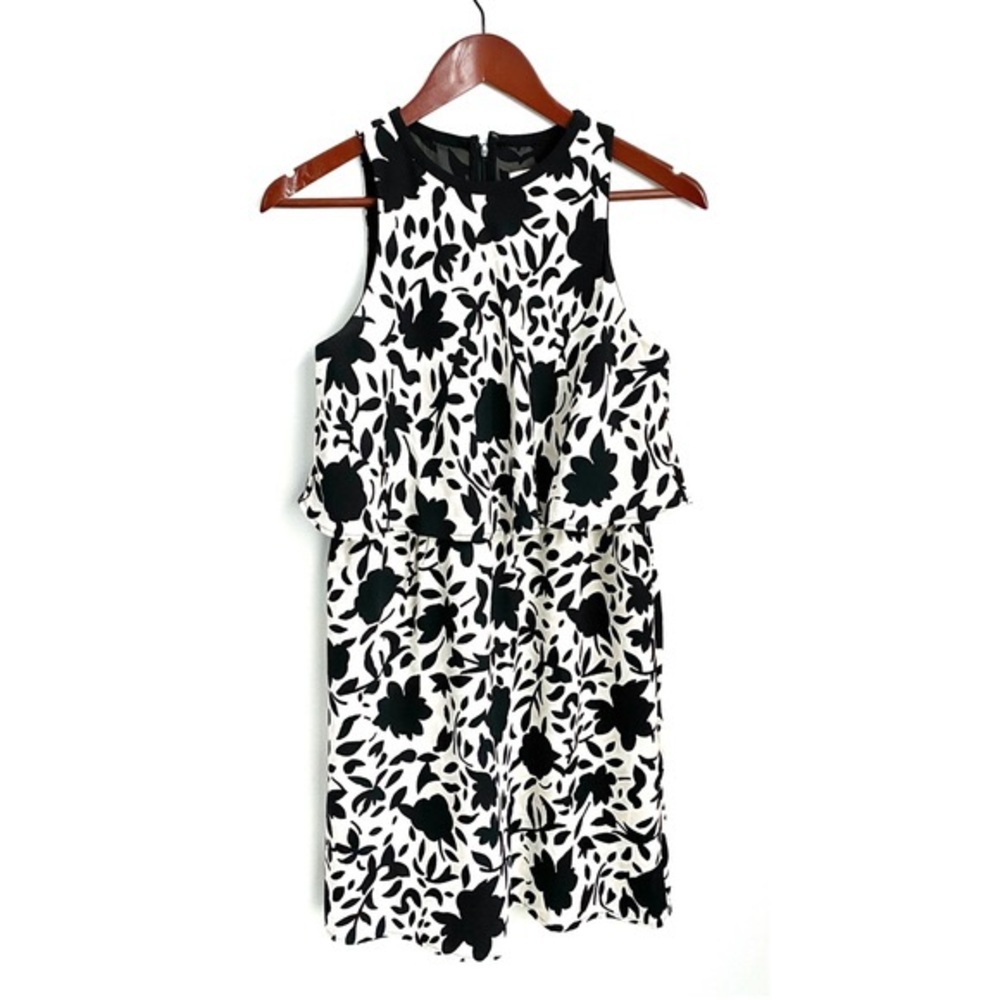 2/$25 Loft black and white floral dress